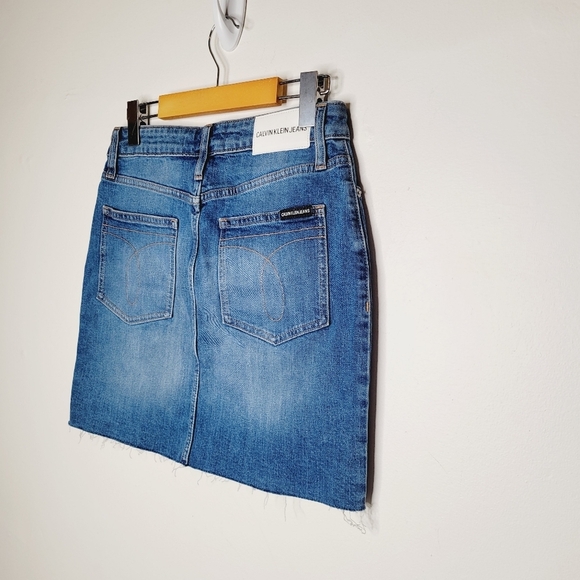 Calvin Klein Jeans Distressed Denim Skirt - Picture 4 of 8